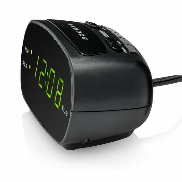 Dual Black Digital Alarm Clock 9-Minute Snooze Electric Power Battery Backup NIB - Picture 3 of 4